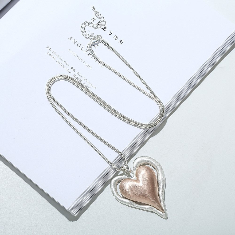 毛衣链女高级感长款跨境饰品亚马逊爆款项链外贸饰品女爱心长项链详情9