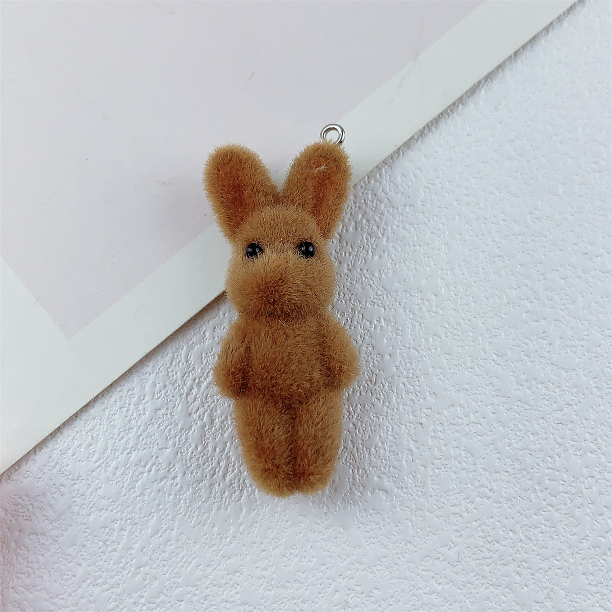 Resin flocking three-dimensional cartoon cute colorful rabbit animal pendant DIY handmade jewelry pendant accessory material resin flocking small figurine pendant pic 6