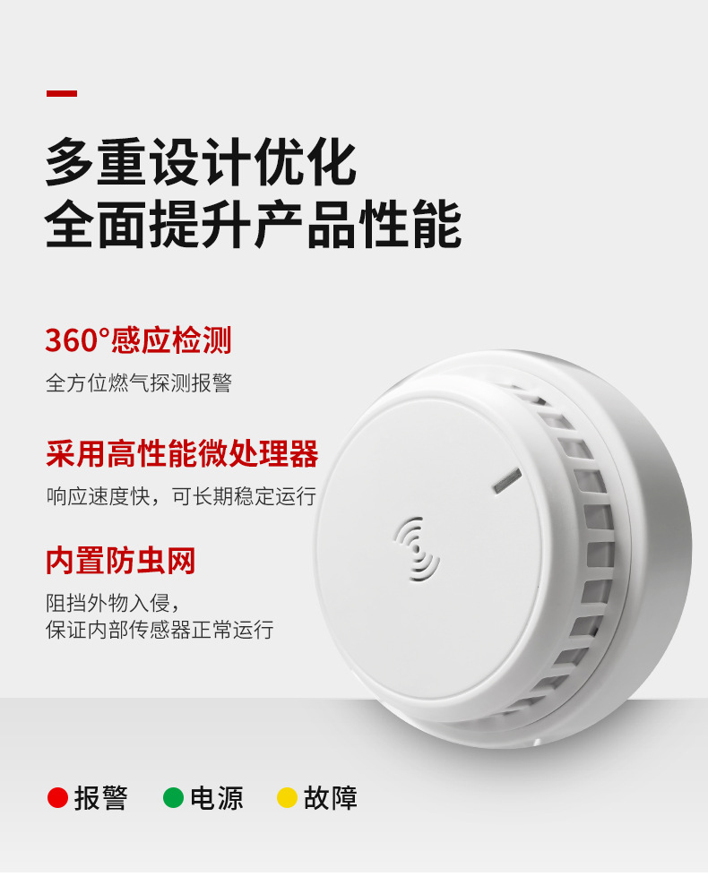 有线可天燃然气体报警探测器家用工业厂跨境煤泄漏联动火灾吸顶详情14