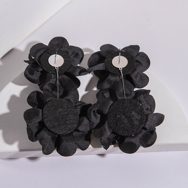 欧美跨境饰品时尚不规则立体花朵设计耳饰夸张彩色烤漆花瓣耳环详情8