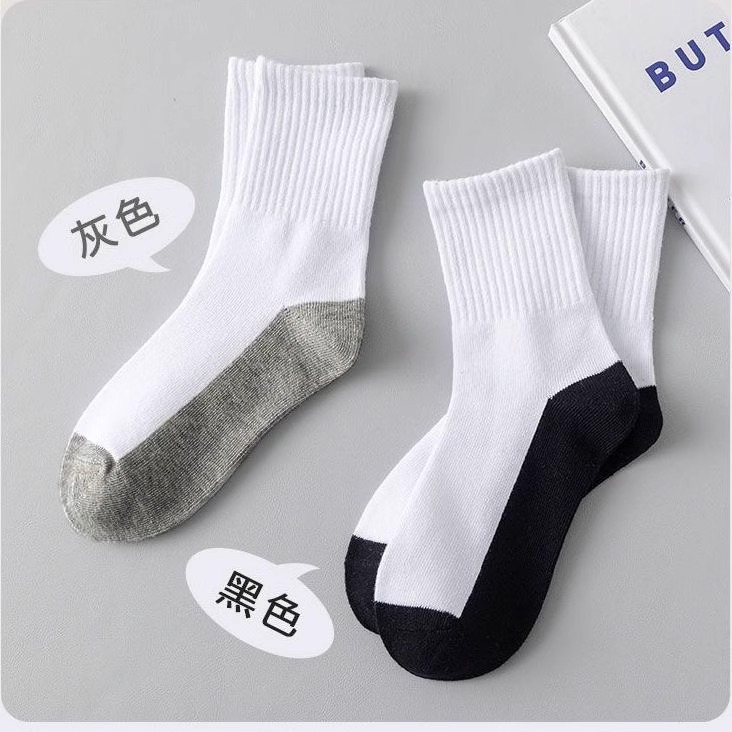 高端儿童袜子春秋款纯棉中筒袜拼色防臭全棉男女童无骨学生运动袜详情5