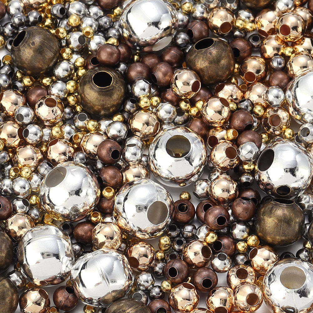多规格电镀铁圆珠多色直孔圆珠隔珠金珠定位珠散珠diy饰品材料详情5