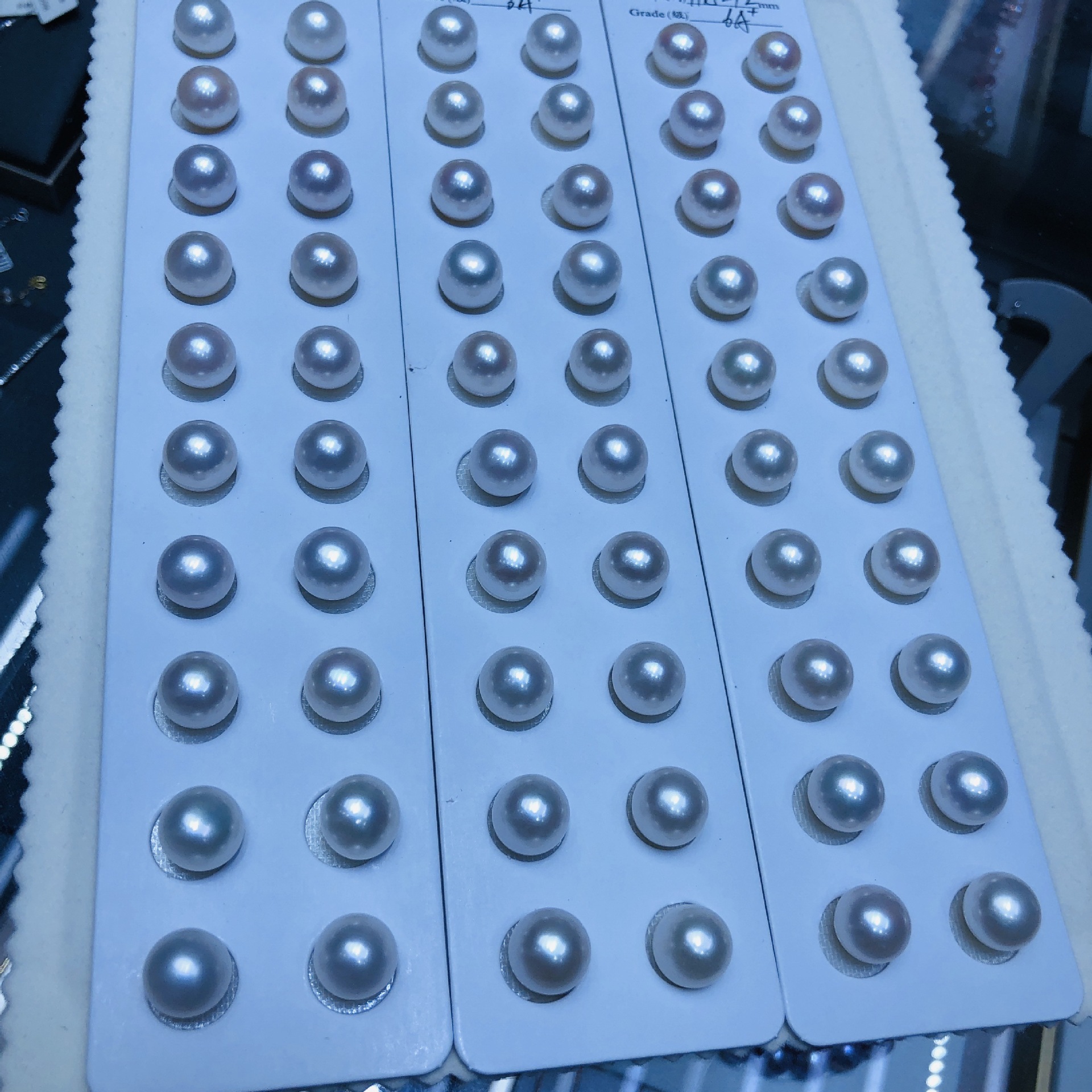 厂家批发现货 DIY 饰品强光高胖扁圆淡水珍珠裸珠颗粒 6A无暇散珠详情4