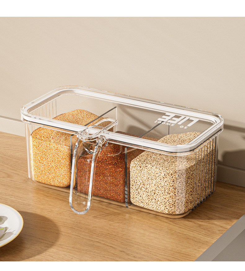 Seasoning box, kitchen with spoon, complete set, detachable, multi-compartment seasoning and condiment storage, four compartments in the kitchen pic 10