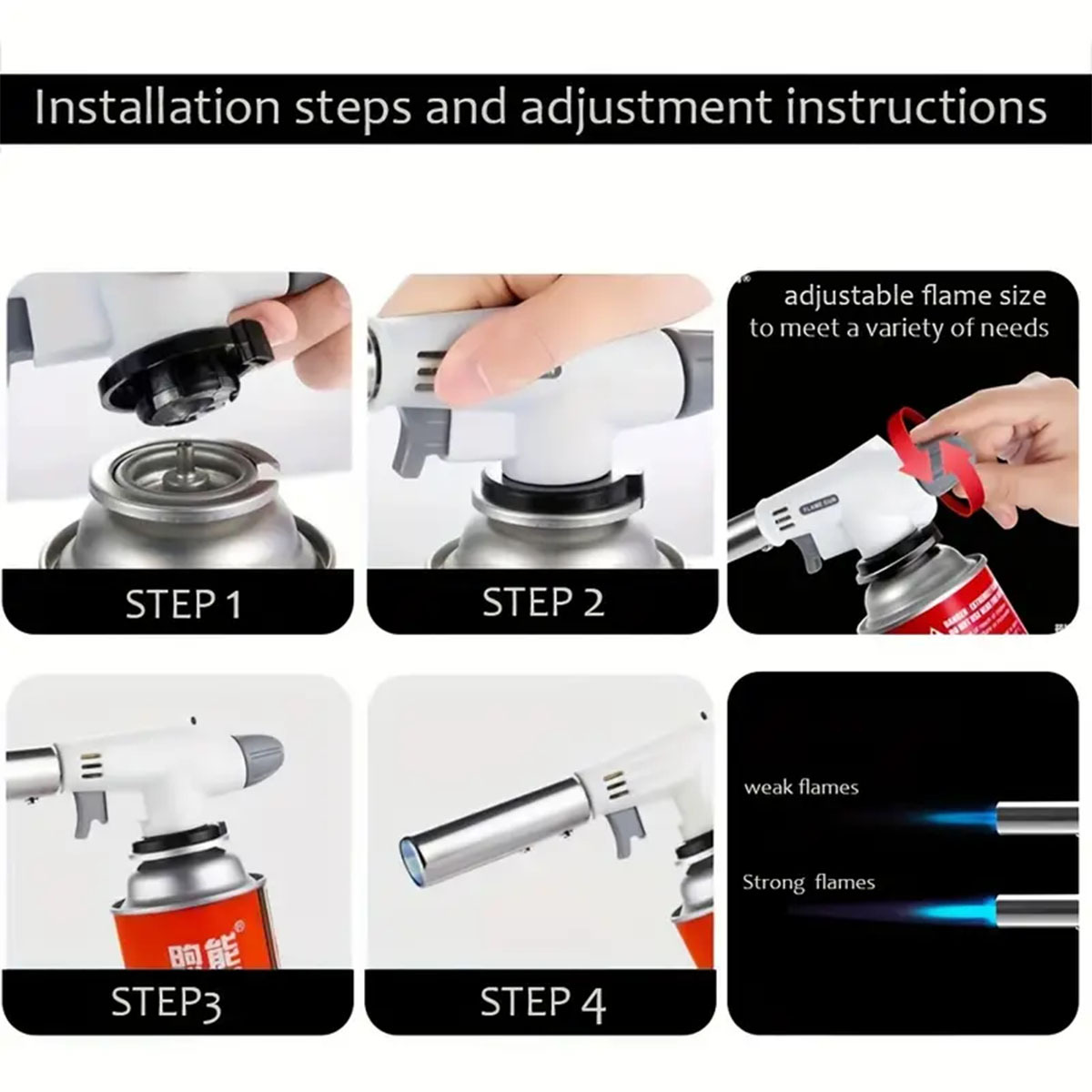 Outdoor barbecue spray gun, kitchen igniter, butane gas welding gun, gas gun, cassette small spray gun (without gas cylinder pic 2