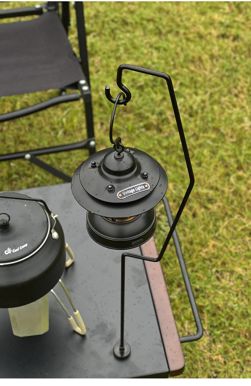 COOLCAMP山地野营用品户外露营桌灯架IGT桌灯架复古铁艺详情4