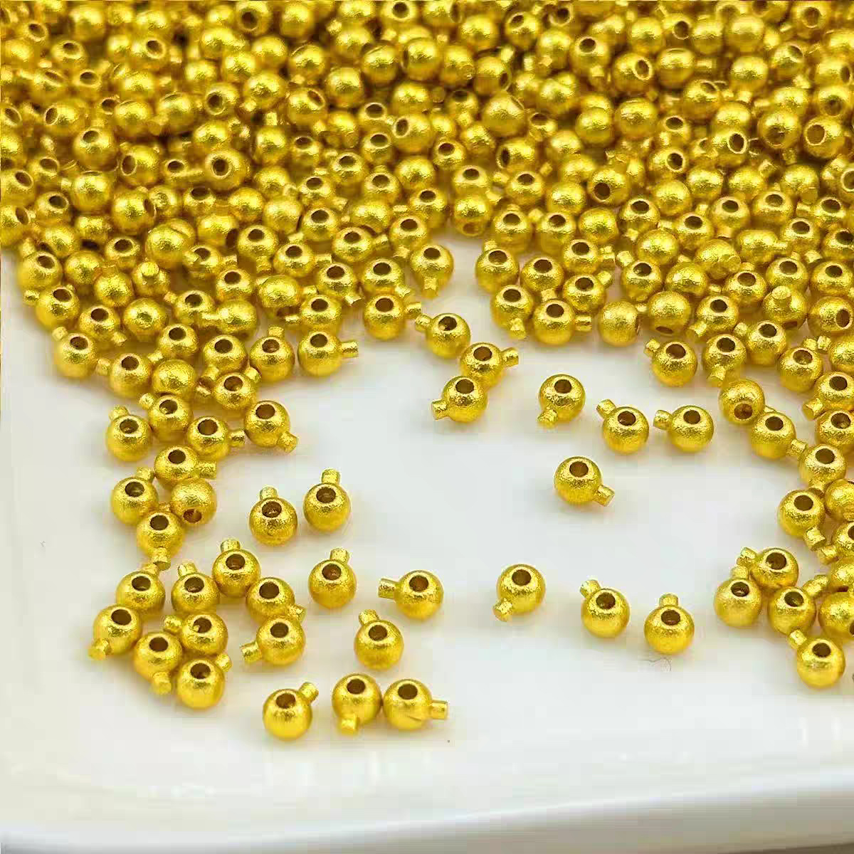 保色沙金高压锅收尾扣DIY饰品配件收尾扣光面定位珠手链项链收尾详情5