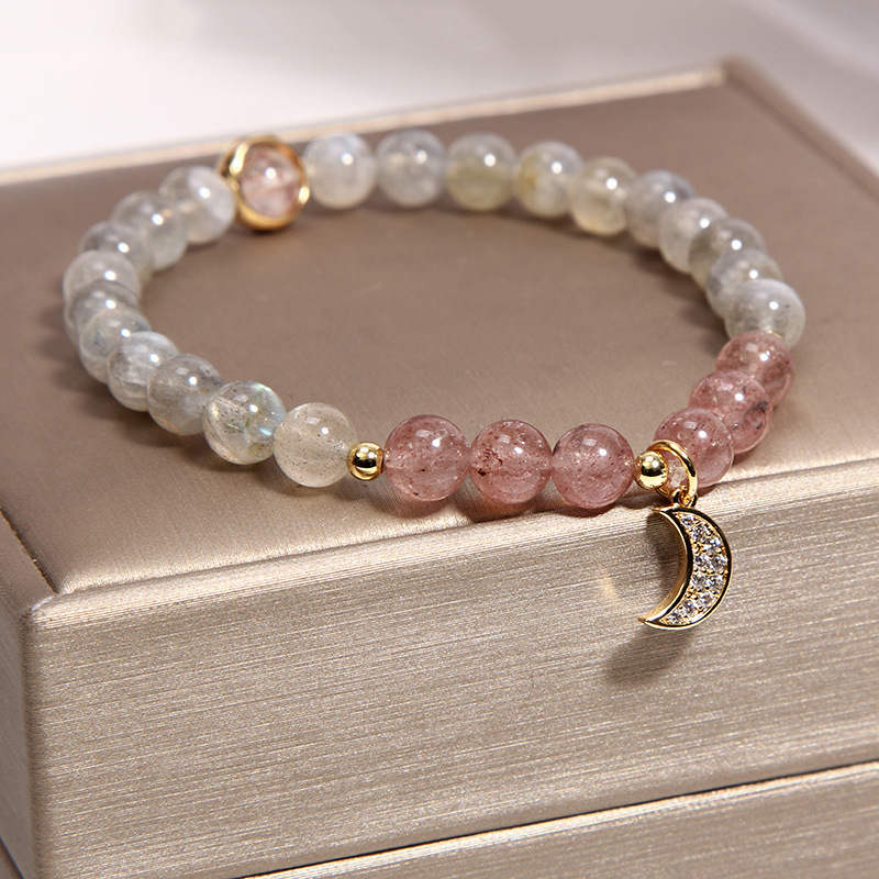 Natural garnet multi-layer crystal bracelet, female student best friend bracelet, trendy accessory bracelet gift pic 5