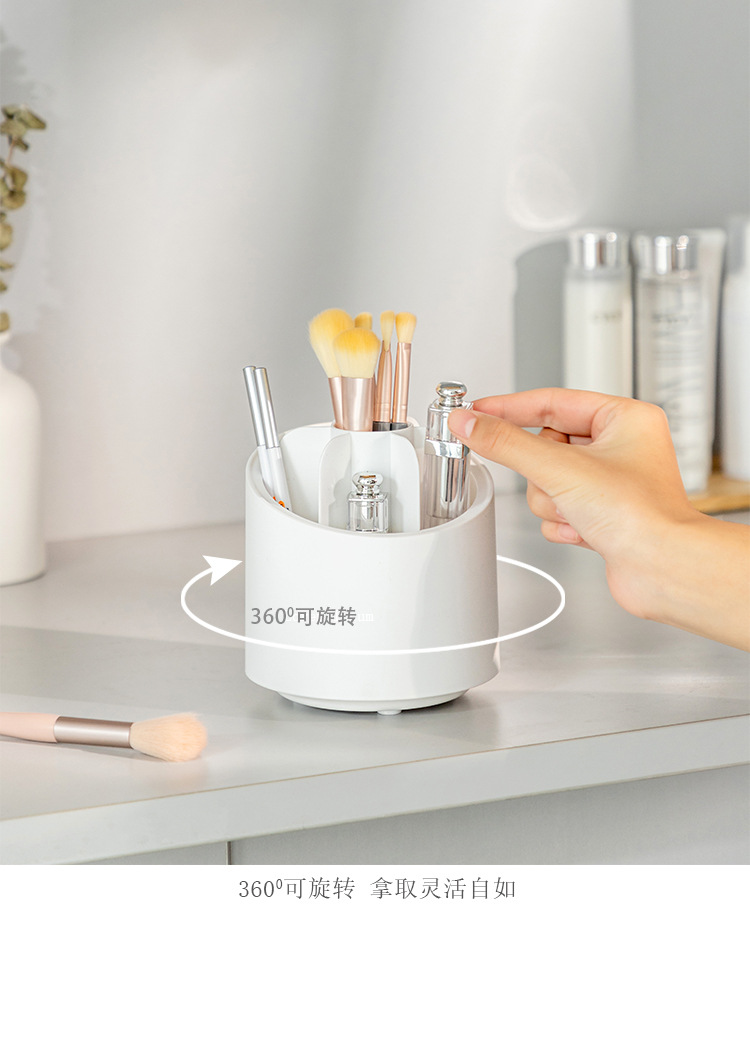 化妆刷收纳盒高级感透明防尘笔筒创意ins桌上眉笔彩妆刷子收纳筒 pic 15
