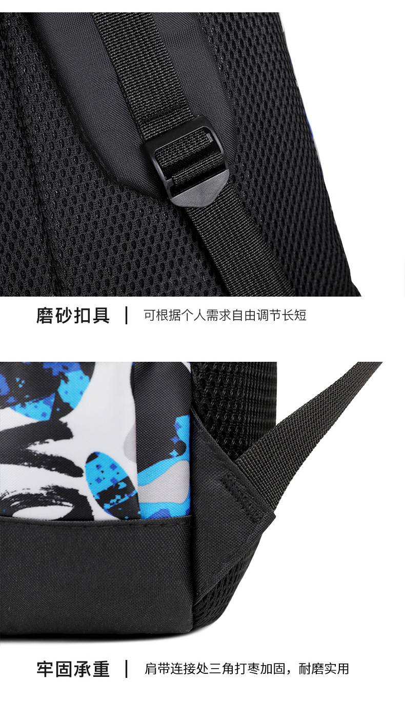 迷彩印花背包外贸大容量休闲双肩包电脑包男初中高中男女学生书包详情21