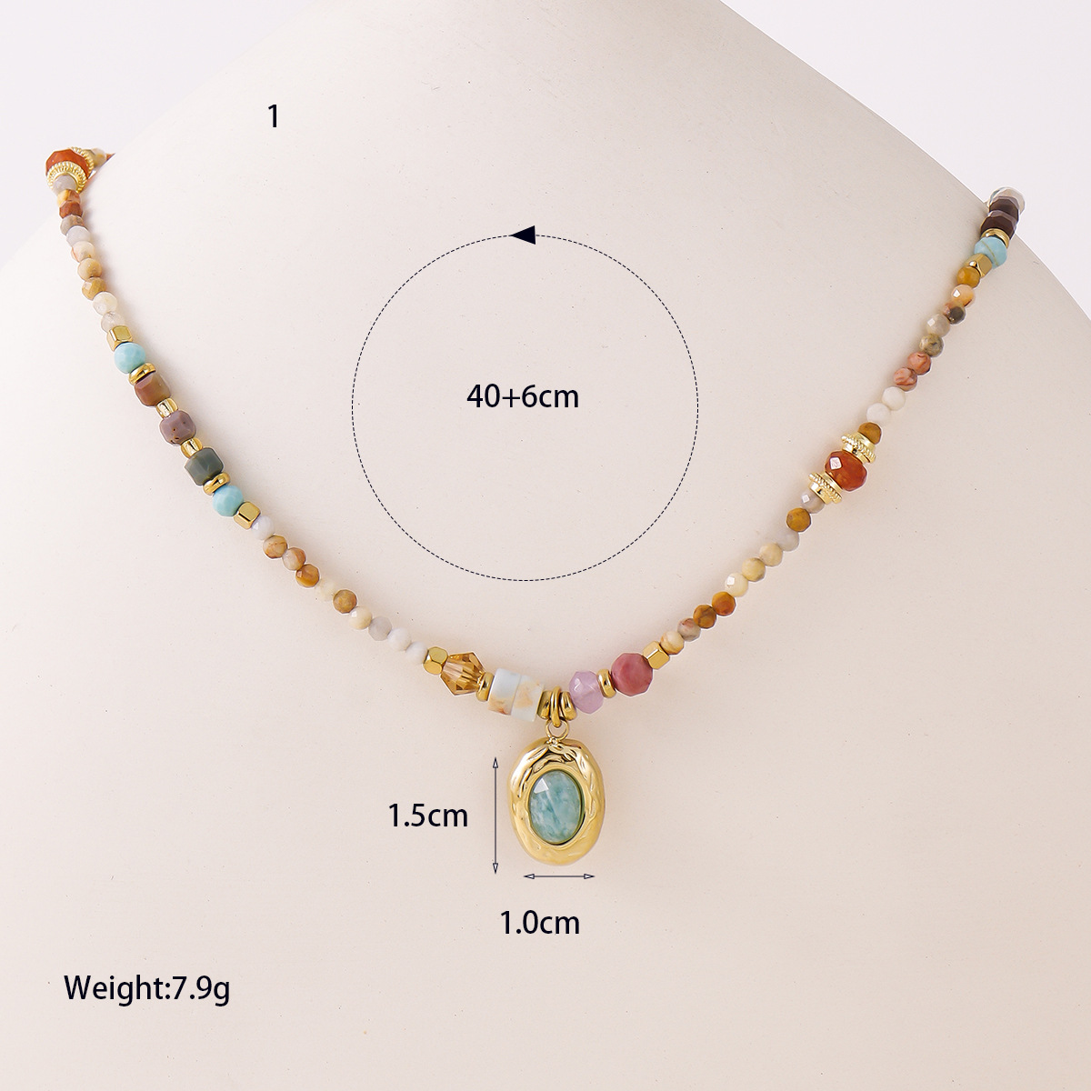 抖音爆款小象项链时尚饰品钛钢项链秋冬美拉德小象天然石项链详情1