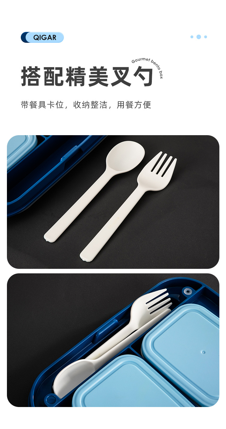 琪加跨境欧洲双层大容量便当盒学生成人上班族分格便携微波炉饭盒详情4