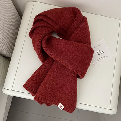 One-piece consignment wholesale of Korean solid color versatile autumn and winter new woolen couple and student small scarves, cute knitted warm scarves, street stall wholesale pic 4