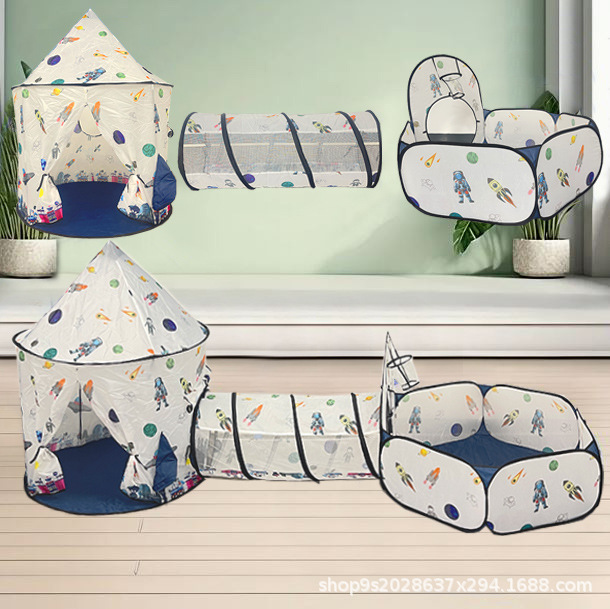 儿童帐篷三合一游戏屋折叠室内外爬行隧道可投篮海洋球池游戏屋详情3