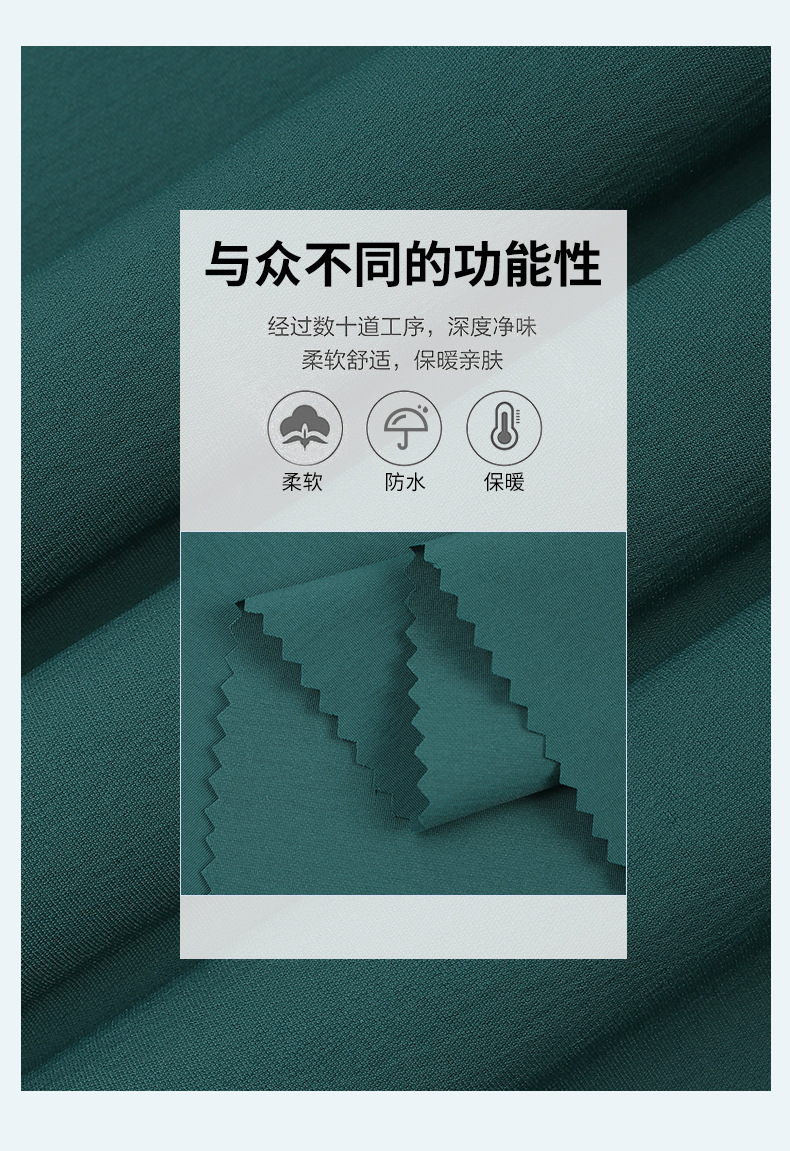 深绿色尼龙纬弹面料Teflon防污保护标签GALAXY多种颜色选项展示详情2