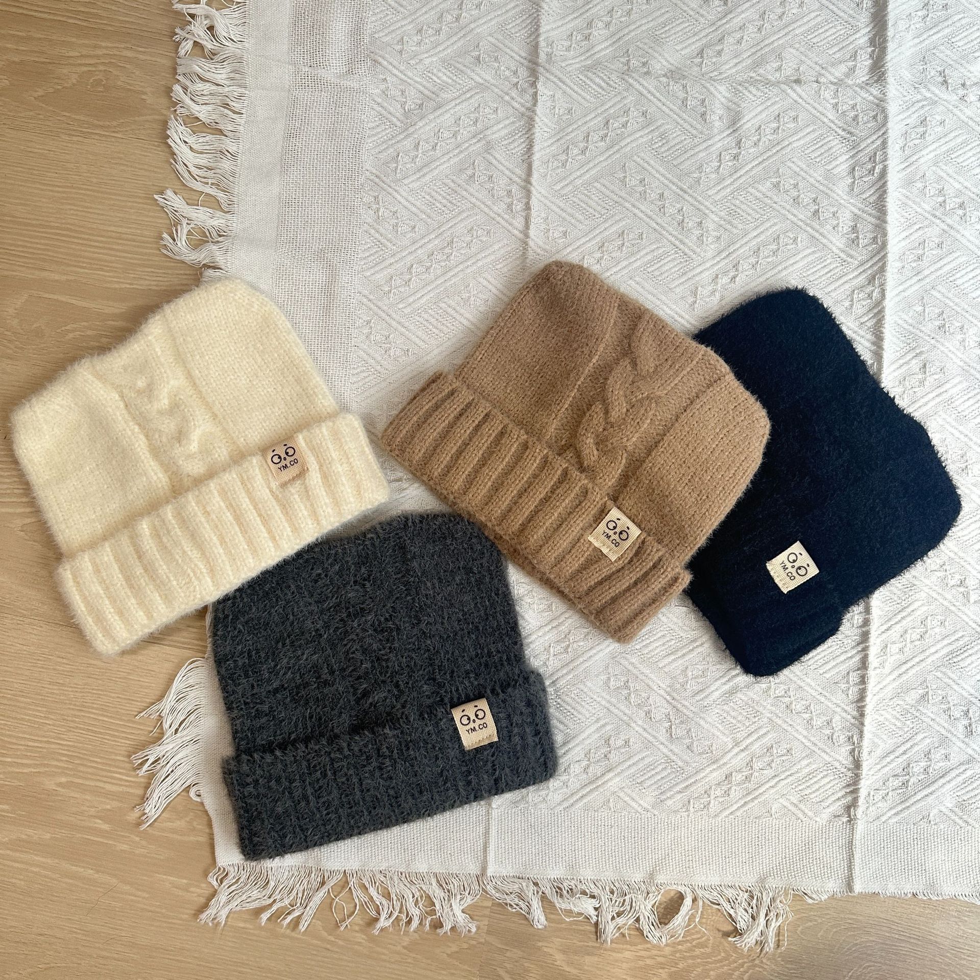 儿童针织帽日系可爱猫耳朵小标狐狸毛秋冬毛线帽防风保暖护耳帽详情15