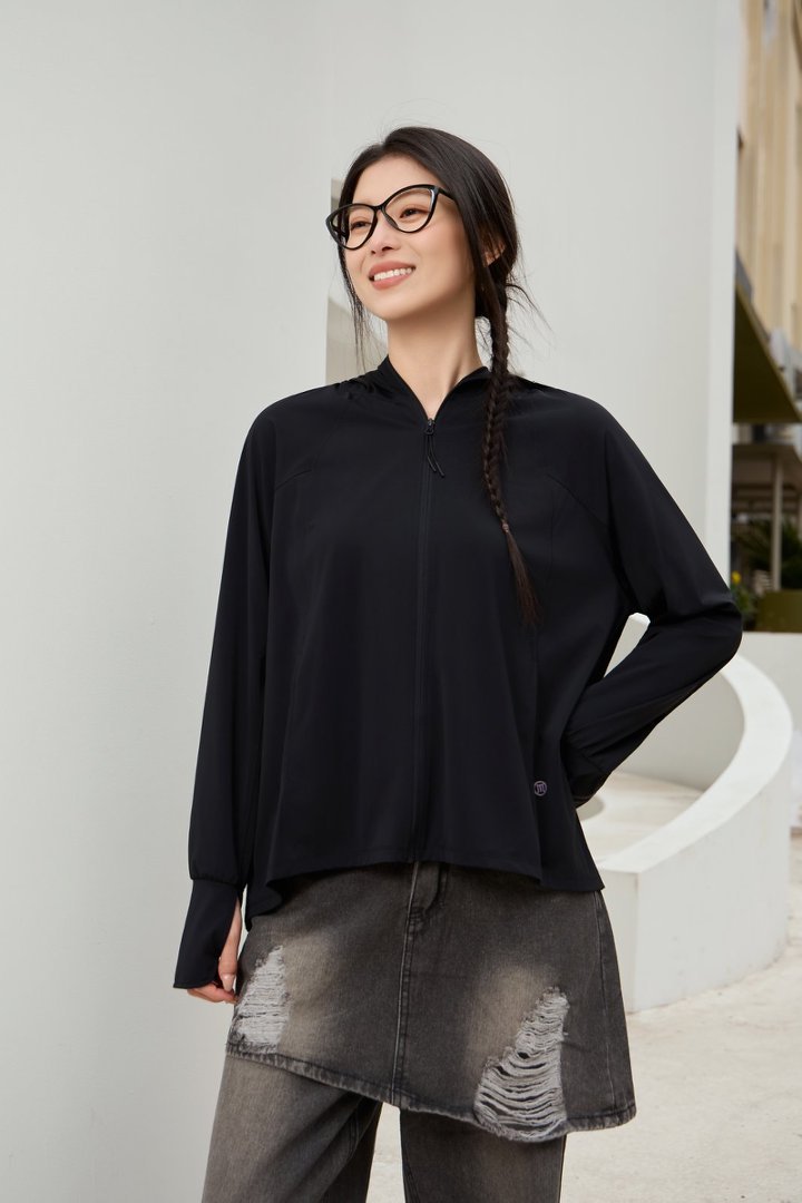 Nueva ropa de protección solar mujer con capucha sensación fresca transpirable ciclismo ropa de protección solar deportes de verano al aire libre 8026 pic 5