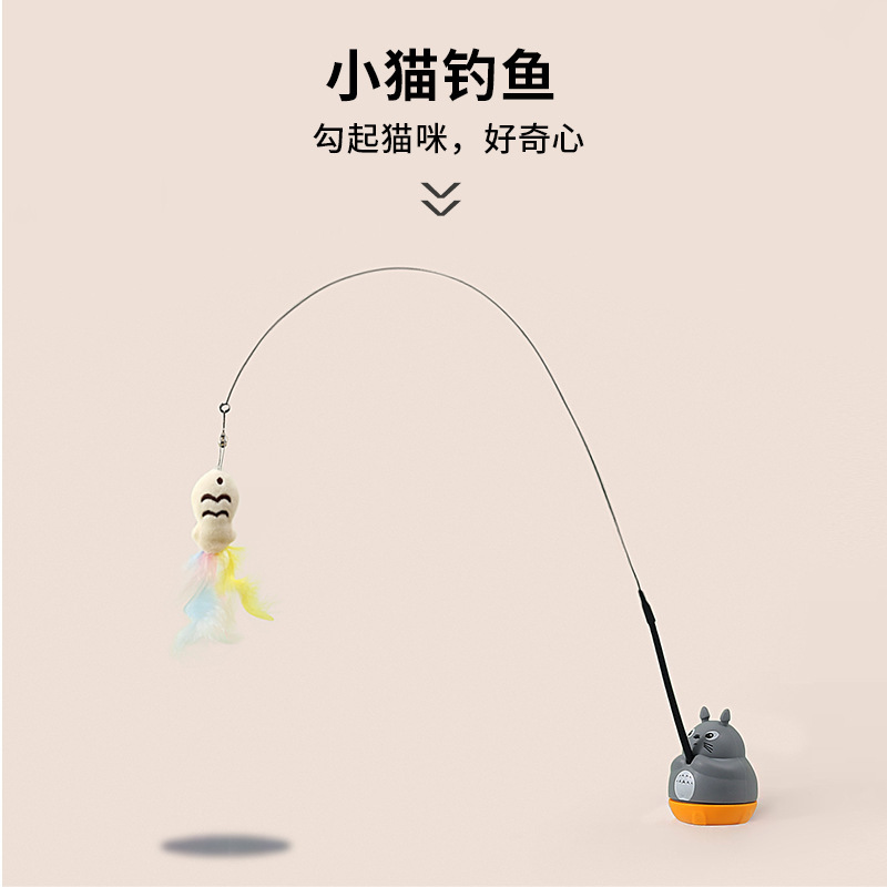 跨境亚马逊逗猫棒强力吸盘长杆钢丝逗猫棒可替换羽毛带铃铛猫玩具详情12