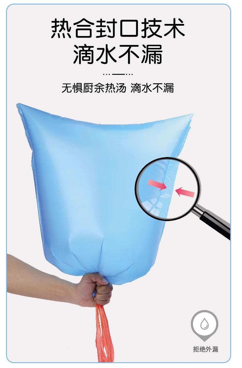 特厚垃圾袋黑色大号家用60-80抽绳式手提加厚塑料袋批发代发详情8