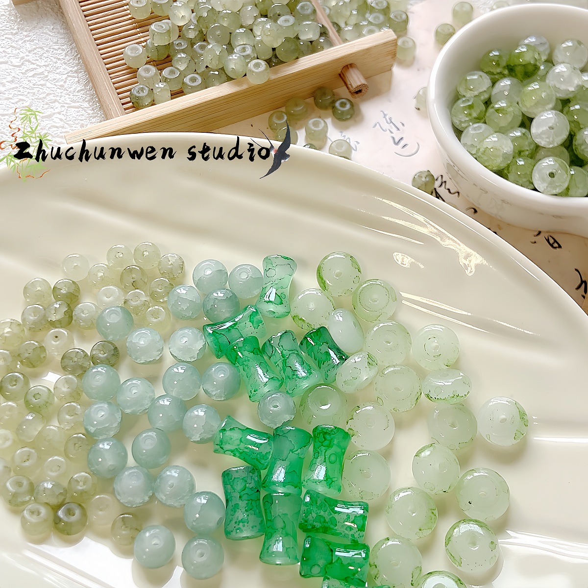 【江南】新中式琉璃珠竹节diy手工串珠材料手链项链饰品散珠配件详情7