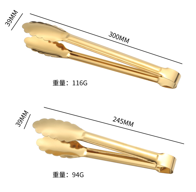 不锈钢加厚梅花夹食品夹户外多功能烧烤食物夹家用面包烘培牛排夹详情8