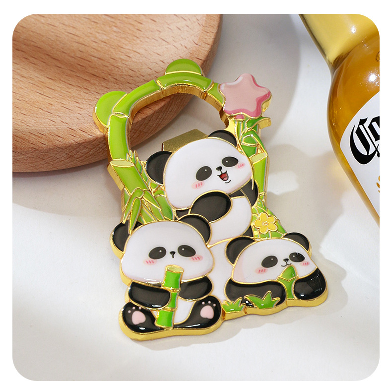 Panda bottle opener refrigerator sticker, Metal Flower cultural and creative refrigerator sticker, customized Chengdu National style and national trend creative refrigerator sticker pic 7