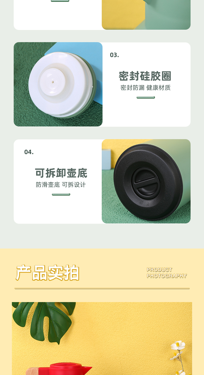 European-style wooden handle, large-capacity household coffee pot, glass inner liner, portable thermos, gift thermos, high-quality thermos water bottle, essential for a warm life pic 10