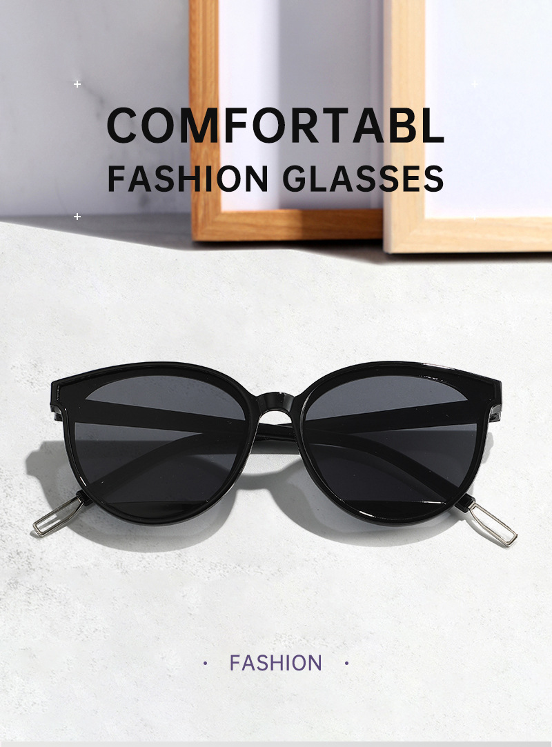 个性韩版不规则镜片太阳镜时尚网红墨镜女高级感圆框修脸太阳眼镜详情4