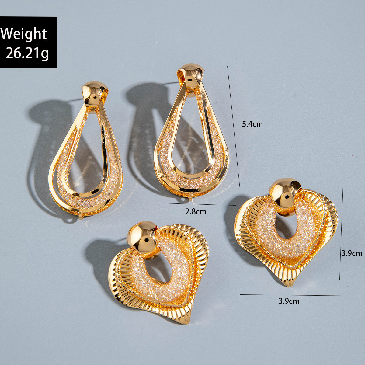 欧美跨境时尚几何设计感褶皱花朵耳环 小众镶珍珠高级感耳环耳饰详情22