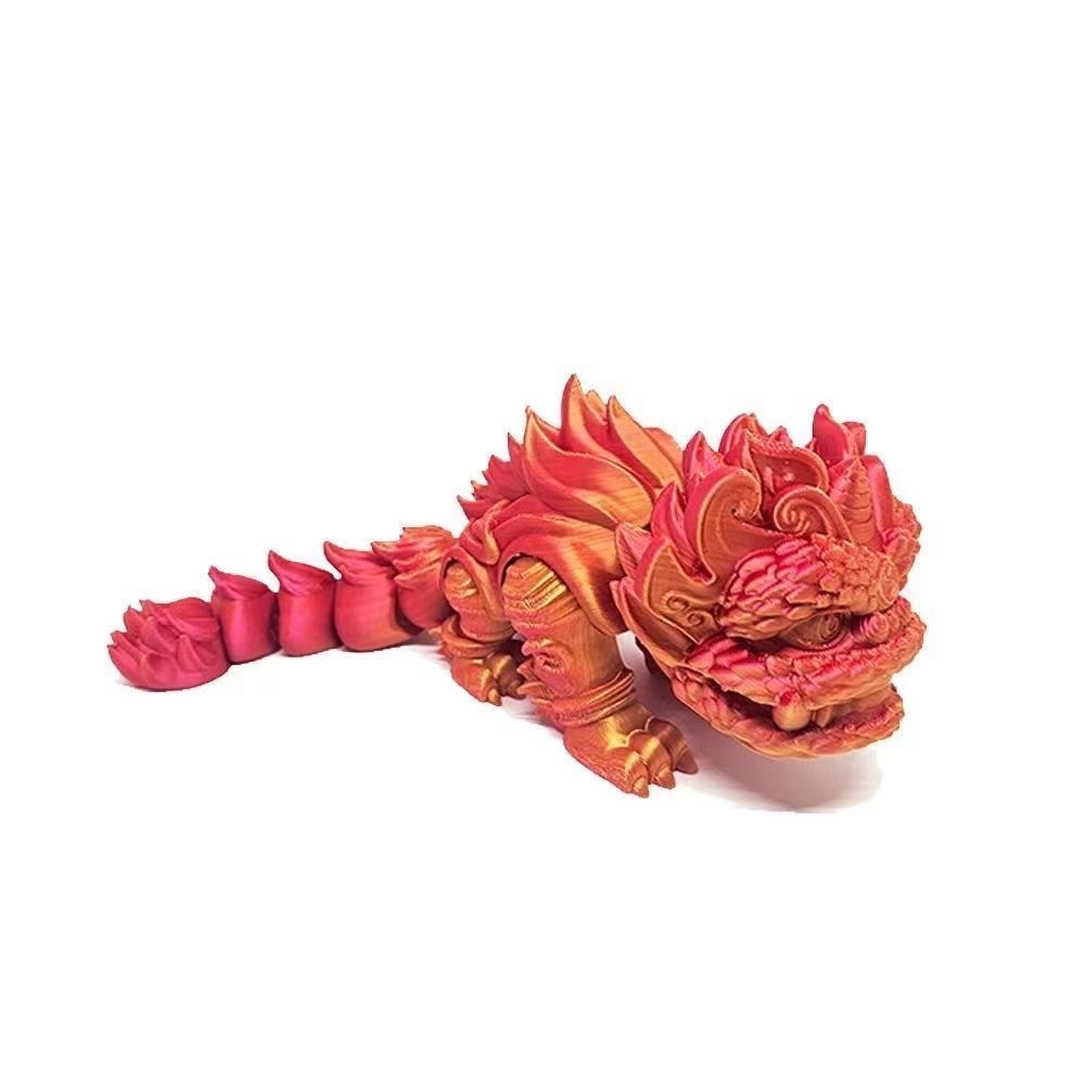 跨境3d打印醒狮国潮麒麟狮桌面摆件网红潮玩装饰创意手办礼物玩具详情11