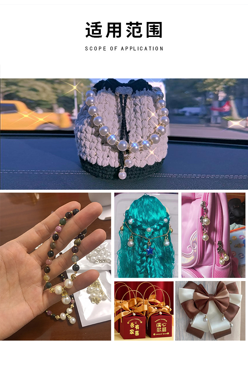 Wholesale of high-gloss abs imitation pearl half-hole single-needle diamond accessories, diy handcrafted gifts, decorative loose bead hanging pic 5