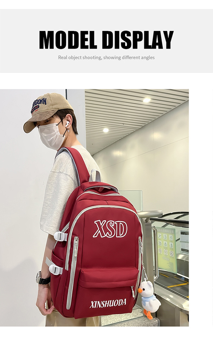 New cross-border backpacks for women in an ins style, large capacity for college students, high school and junior high school students, computer backpacks for men pic 10