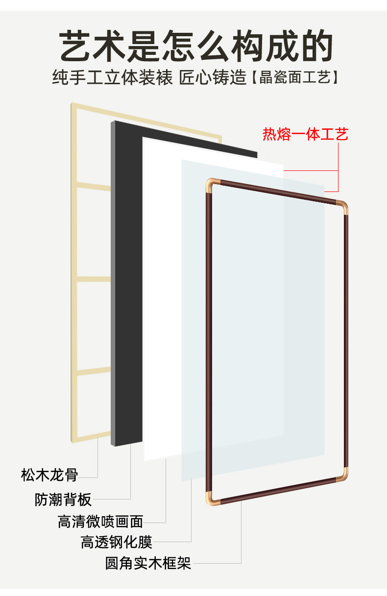 入户玄关装饰画新款圆角实木国画新中式迎客松客厅走廊过道挂画详情9