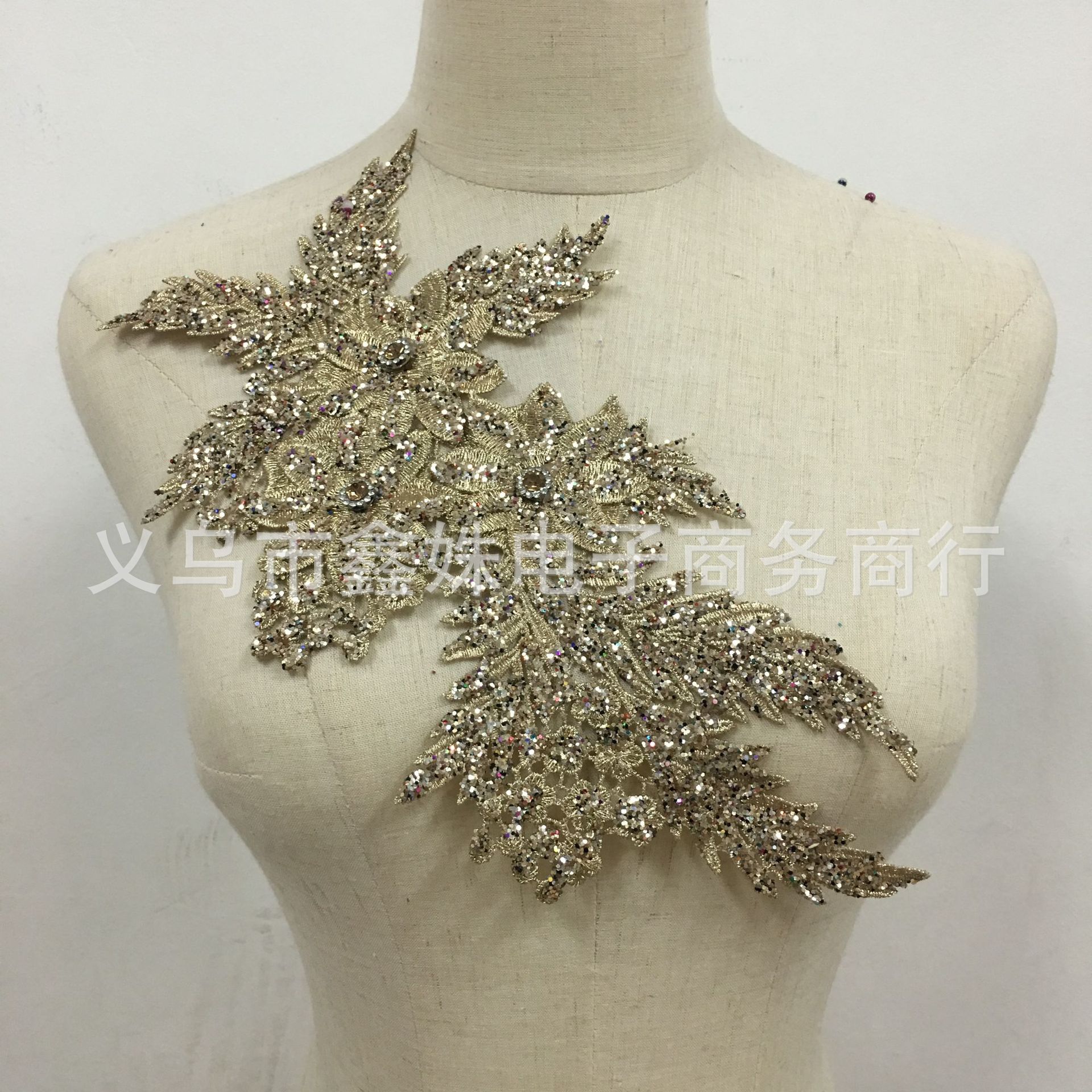 金线水溶女装领花花个 外贸蕾丝花边 婚纱礼服肚皮舞贴花辅料详情18