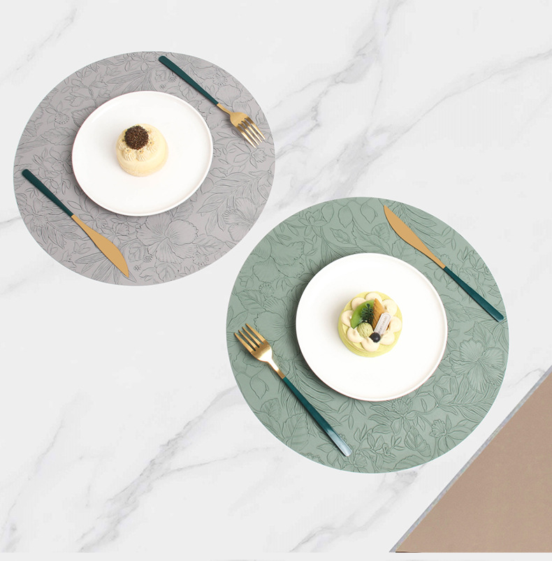 跨境placemat防滑皮革餐垫圆形酒店家居餐桌隔热餐垫子餐桌高级感详情31