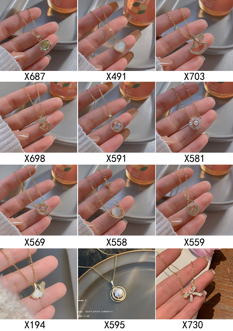 Korean retro titanium steel necklace for women, versatile and high-end pearl pendant, ins style niche collarbone chain accessory wholesale pic 11