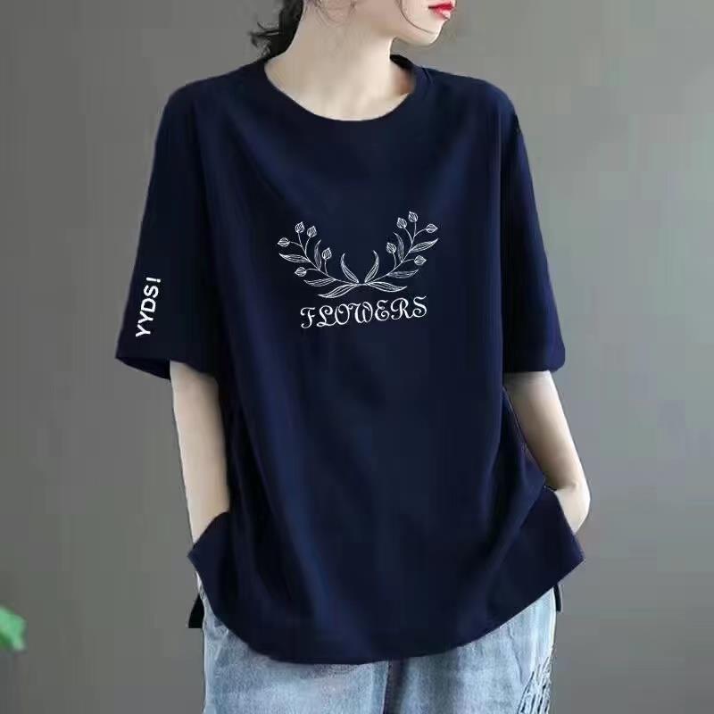 清仓捡漏~尾单大牌剪标专柜撤回外贸大码女装短袖中长款印花t恤女详情13