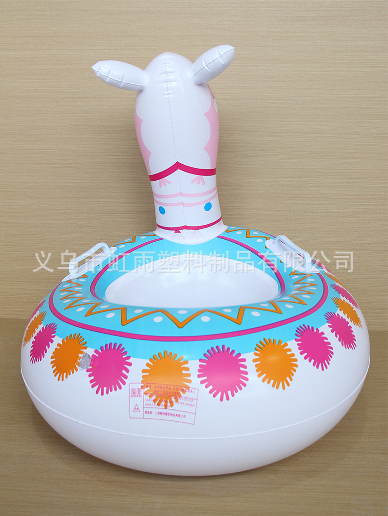羊驼艇水上充气儿童玩具座圈带翅膀防侧翻游泳圈婴儿坐圈批发详情11