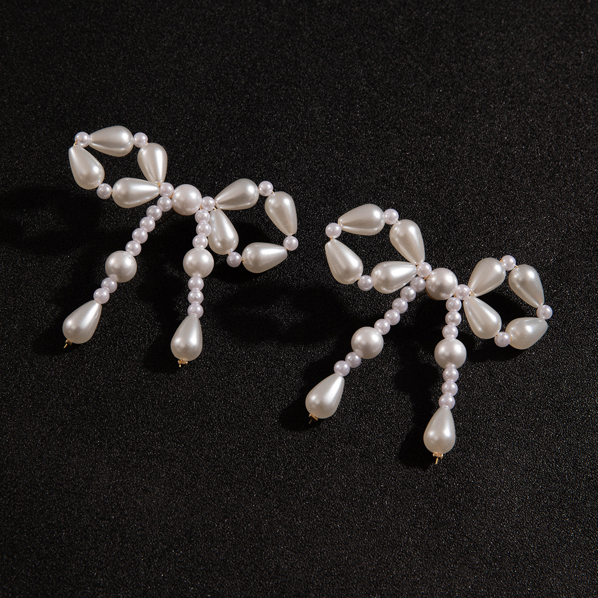 欧美跨境时尚镶钻大蝴蝶耳坠气质高级感桃心蝴蝶结仿珍珠耳饰女详情21