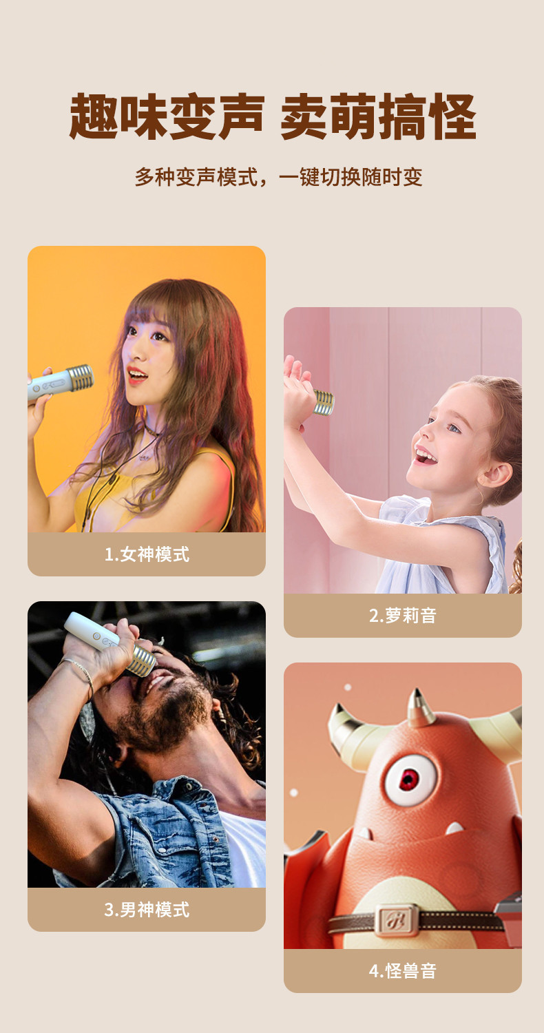 新款跨境蓝牙音箱便携式户外蓝牙音响无线K歌带话筒麦克风家庭ktv详情6