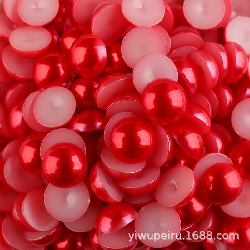 Semi-circular pearl flat bottom half-sided abs imitation pearl nail art, pearl shoes, clothing accessories diy cream glue phone case material pic 12