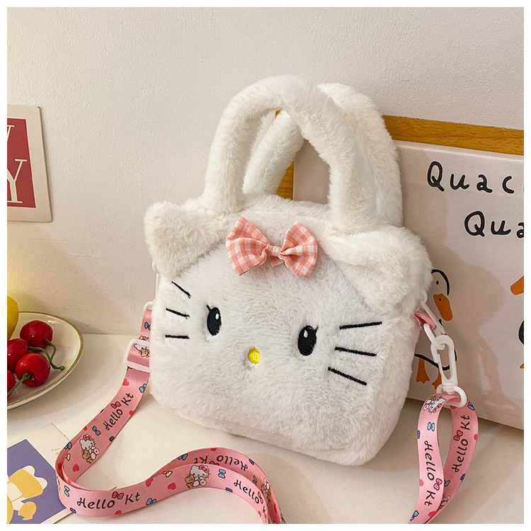 卡通三丽鸥库洛米毛绒包手提化妆公仔包儿童抓机娃娃斜跨零钱小包详情22