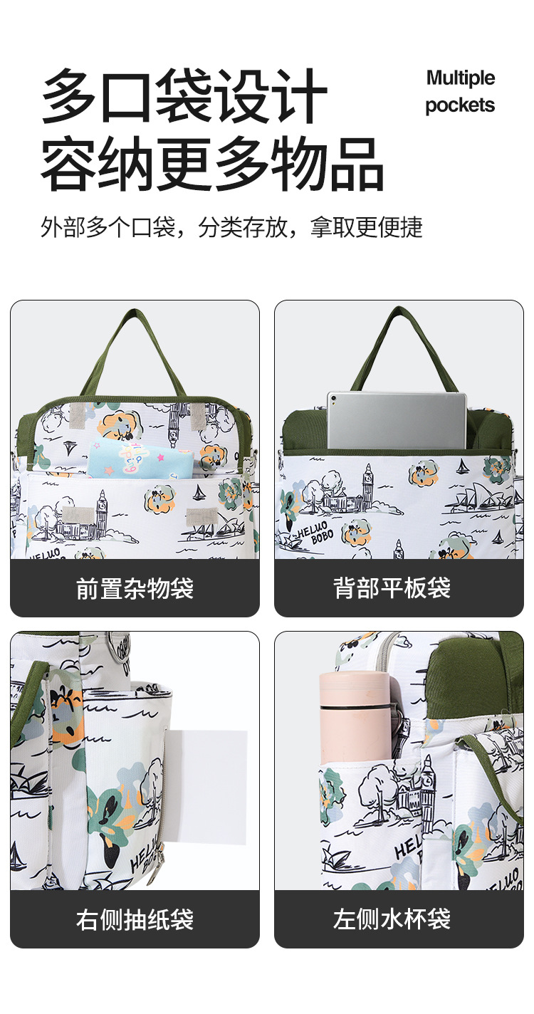 New waterproof large-capacity mom bag, multi-functional bottle storage bag, wear-resistant single-shoulder hand-carry bag for expectant mothers pic 6