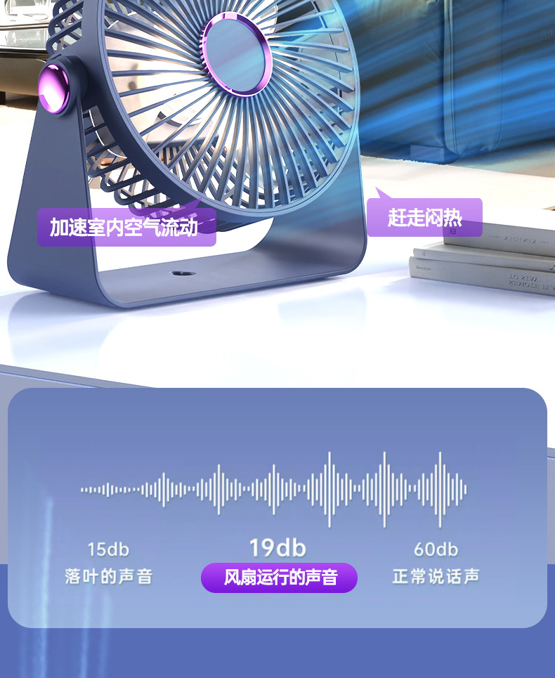 Desktop air circulation fan, electric fan, small household, silent, strong wind force desktop fan, student dormitory, office pic 19