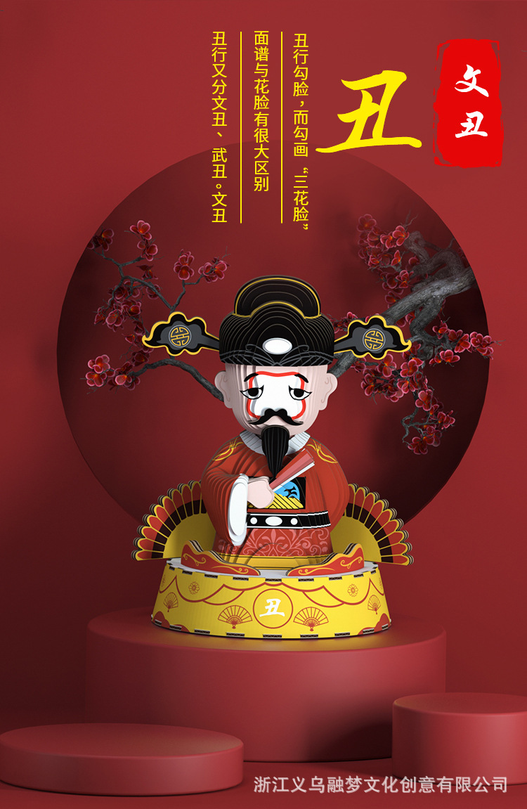 纸想造物国粹京剧花旦纸模手工diy益智拼插玩具立体拼图批发拼装详情5