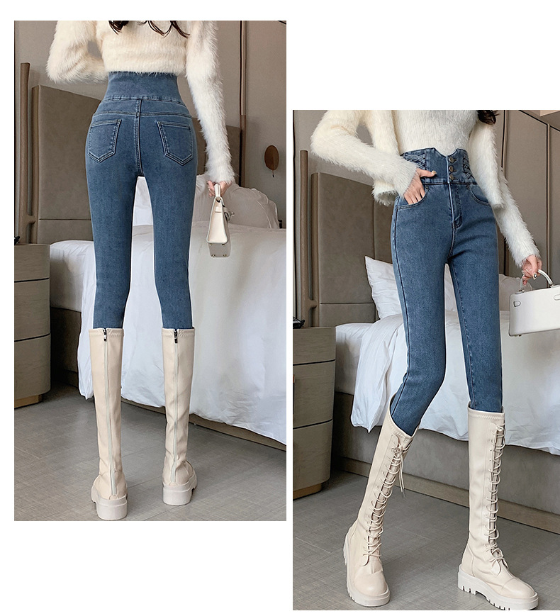 High-waisted jeans for women, new autumn and winter styles, skinny skinny pants, tight-fitting pencil pants, belt-cinching and hip-lifting long pants, trendy pic 15