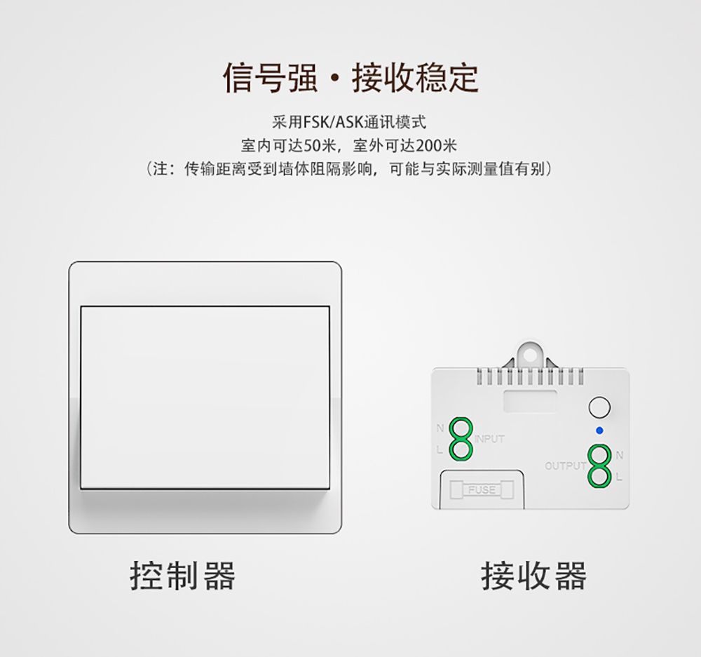 跨境热销免布线遥控开关自发电遥控开关双控多控家用免拆无线开关详情8