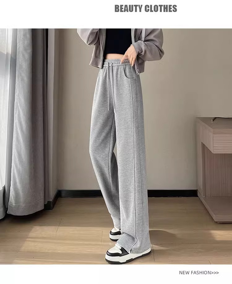 阔腿裤女2025新款春秋款运动直筒休闲裤小个子窄版显瘦垂感香蕉裤详情15