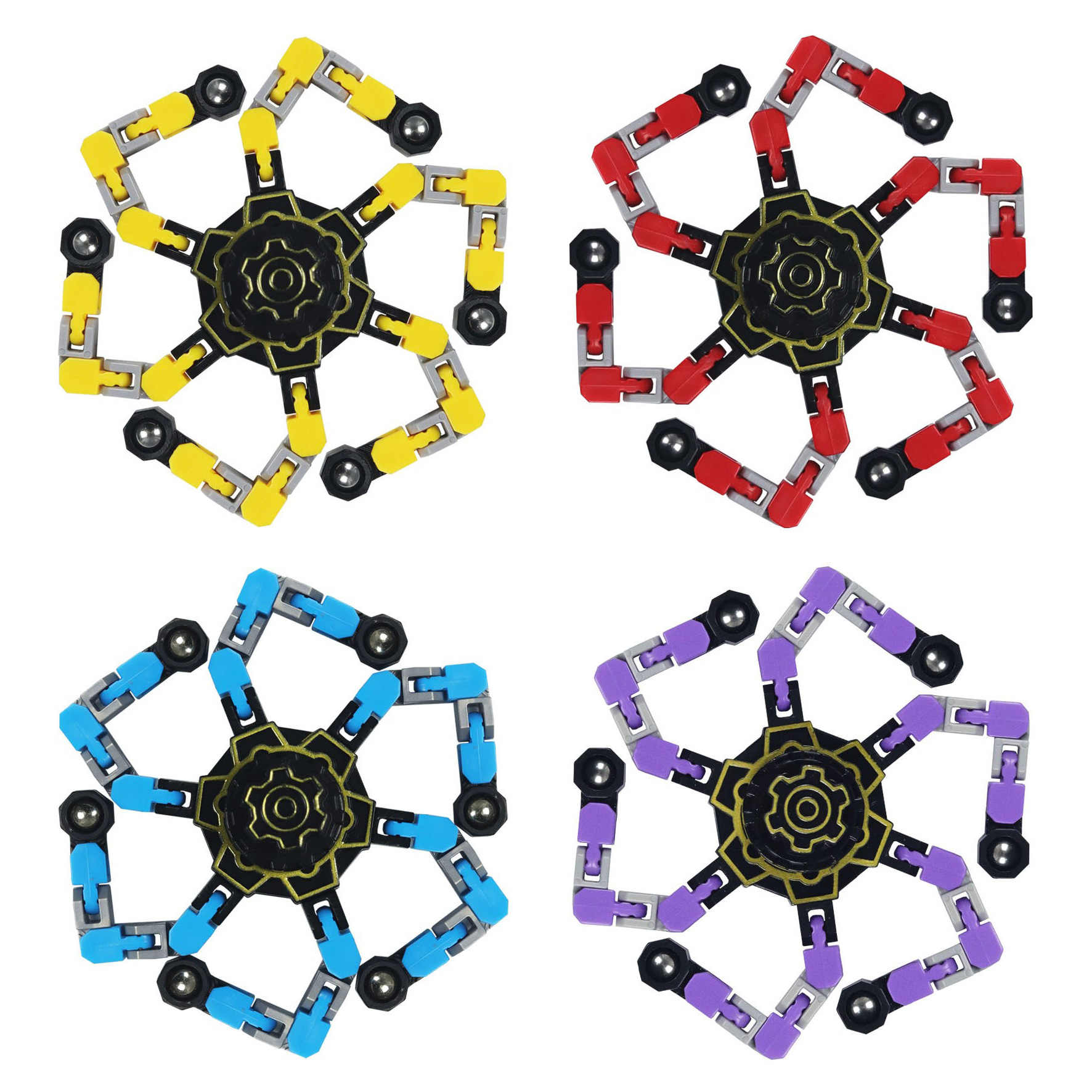 Fingertip mechanical gyroscope Cross-border Douyin versatile educational diy stress-relieving chain transformation robot gyroscope toy pic 8
