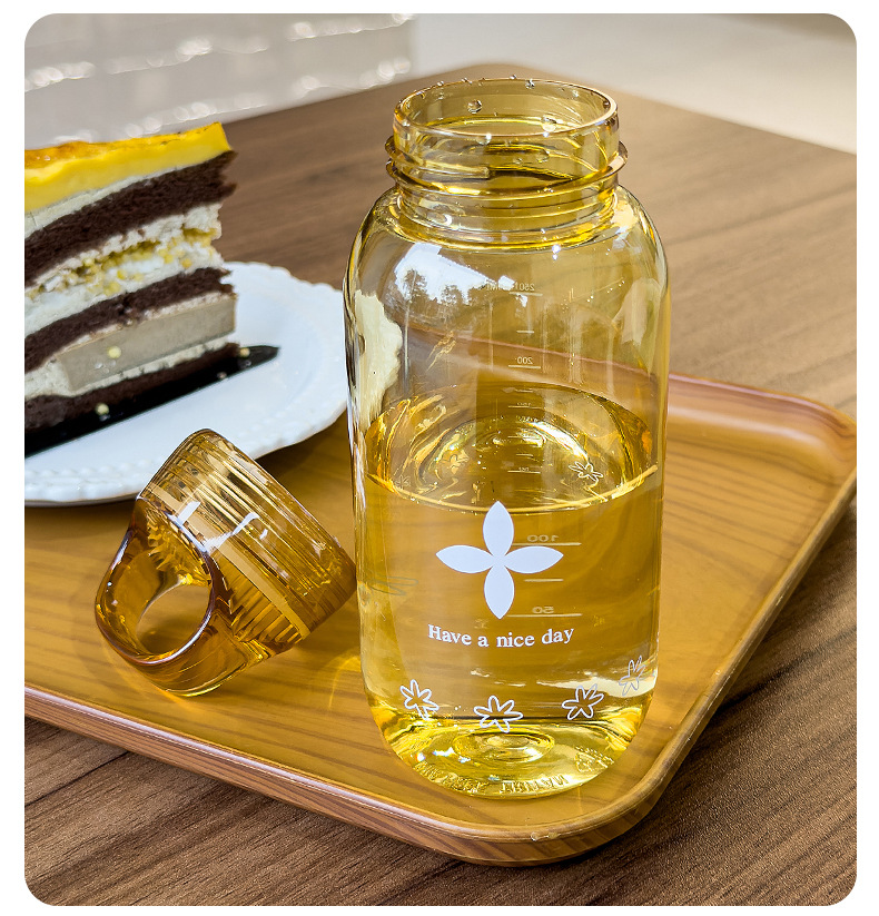 Hand-held plastic cup with scale, portable student cup for both men and women, transparent Tritan material pic 14